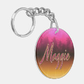 Maggie Prénom Golden rose Porte-clés (Devant gauche)