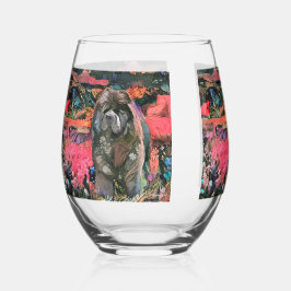MAGGIE zwarte chow Stemless wijnglas Wijnglas Zonder Voet