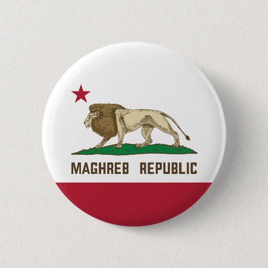 Maghreb Republic Lion Flag Berber Pride Ronde Button 5,7 Cm (Voorkant)