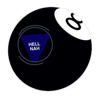 Magic 8 Bal Ben ik dom? Ironische Bowlingbal Sticker