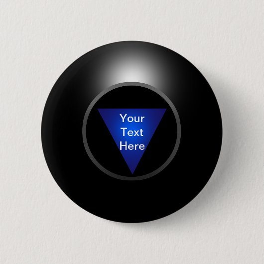 Magic 8 Ball - Jouw tekst Ronde Button 5,7 Cm (Voorkant)