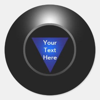 Magic 8 Ball - Jouw tekst Ronde Sticker