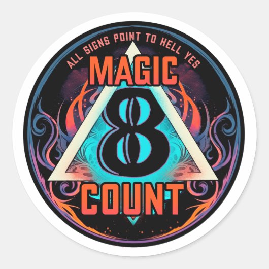 Magic 8 tellen cirkel Sticker (Voorkant)