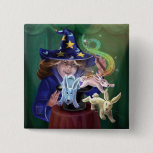 Magic Act Vierkante Button 5,1 Cm