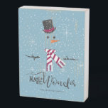 Magic and Wonder Christmas Snowman Blue ID440<br><div class="desc">Belle conception minimaliste de l'enseigne de Noël avec un bonhomme de neige stylisé sur un arrière - plan bleu cadet parsemé de flocons de neige et d'étoiles. La typographie élégante de 'Magic and Wonder' complète le design. Ajoutez votre nom pour personnaliser en utilisant le modèle fourni. Recherchez ID440 pour voir...</div>