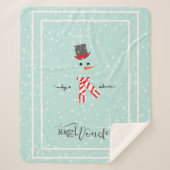 Magic and Wonder Kerstmis Snowman Mint ID440 Sherpa Deken (Voorkant)