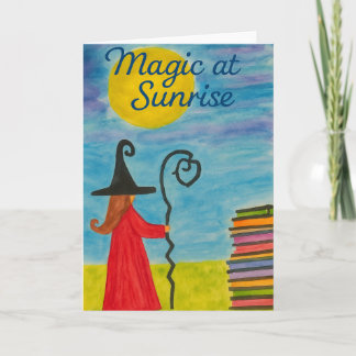 Magic at Sunrise – Watercolor Witch Greeting  Kaart