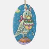 MAGIC BARN OWL, EASTER EGG BASKET, BIRD Dated 2020 Keramisch Ornament (Rechts)