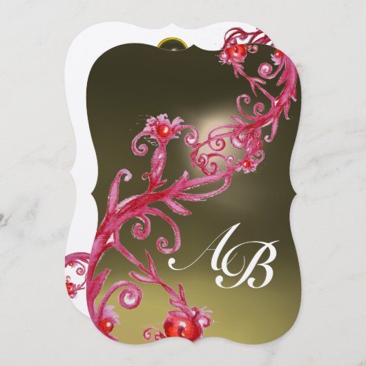 MAGIC BERRIES 3,MONOGRAM red agate metallic Kaart (Voorkant / Achterkant)