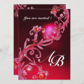 MAGIC BERRIES 4,MONOGRAM Red burgundy Kaart (Voorkant / Achterkant)