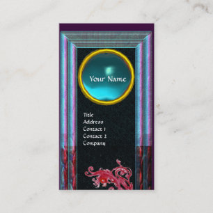 MAGIC BERRIES BLUE AQUAMARINE GEM MONOGRAM Blauwgr Visitekaartje