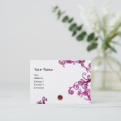 MAGIC BERRIES FUCHSIA GEM MONOGRAM, zwart wit Visitekaartje (Staand voorkant)