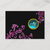 MAGIC BERRIES MONOGRAM black gem blue Visitekaartje (Achterkant)