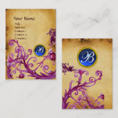 MAGIC BERRIES MONOGRAM GEM parchment dark blue Visitekaartje (Voorkant / Achterkant)