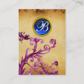 MAGIC BERRIES MONOGRAM GEM parchment dark blue Visitekaartje (Achterkant)