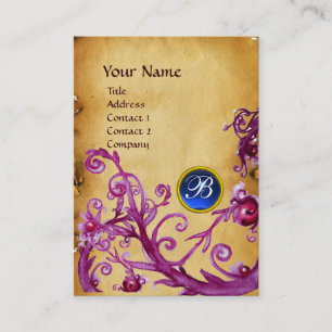 MAGIC BERRIES MONOGRAM GEM parchment dark blue Visitekaartje
