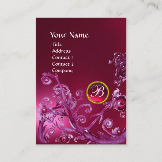 MAGIC BERRIES MONOGRAM GEM ruby roze Visitekaartje (Voorkant)