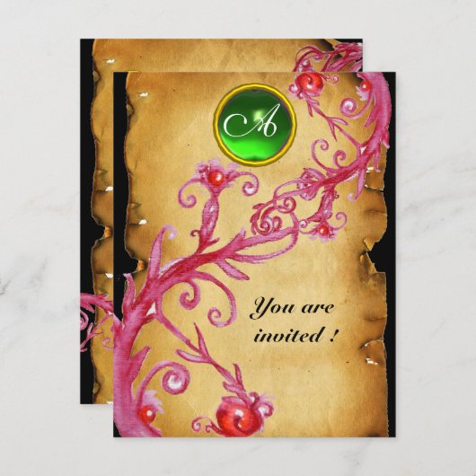 MAGIC BERRIES MONOGRAM, groen Kaart (Voorkant / Achterkant)