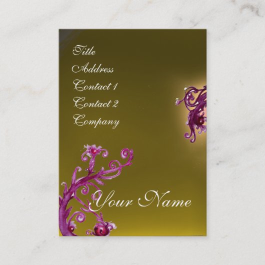 MAGIC BERRIES MONOGRAM paars rood geel Visitekaartje (Voorkant)