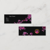 MAGIC BERRIES MONOGRAM paars roze zwart roze Mini Visitekaartje (Voorkant / Achterkant)