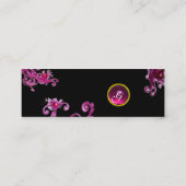 MAGIC BERRIES MONOGRAM paars roze zwart roze Mini Visitekaartje (Achterkant)