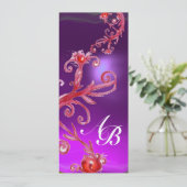 MAGIC BERRIES MONOGRAM paars wit champagne Kaart (Staand voorkant)