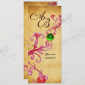 MAGIC BERRIES MONOGRAM Parchment Green Emerald Kaart (Voorkant / Achterkant)
