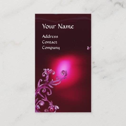 MAGIC BERRIES MONOGRAM Red burgundy Visitekaartje (Voorkant)