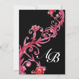 MAGIC BERRIES, MONOGRAM rood zwart Kaart