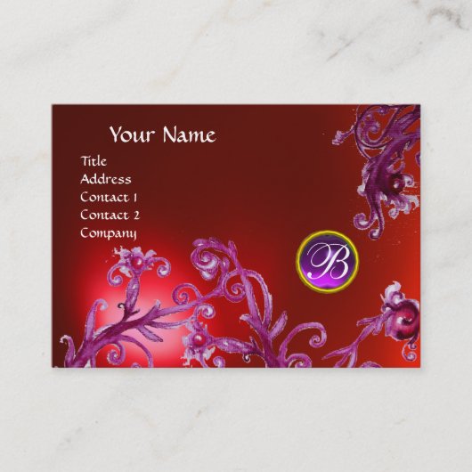 MAGIC BERRIES MONOGRAM, ruby red paars Visitekaartje (Voorkant)