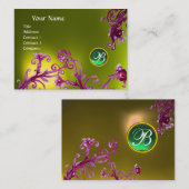 MAGIC BERRIES MONOGRAM, topaz yellow green Visitekaartje (Voorkant / Achterkant)
