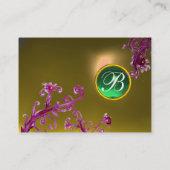 MAGIC BERRIES MONOGRAM, topaz yellow green Visitekaartje (Achterkant)