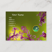 MAGIC BERRIES MONOGRAM, topaz yellow green Visitekaartje (Voorkant)