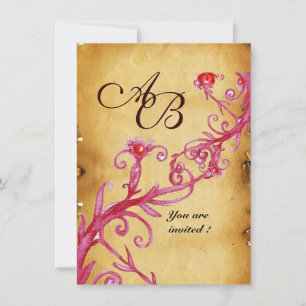 MAGIC BERRIES MONOGRAM wax seal parchment rsvp Kaart