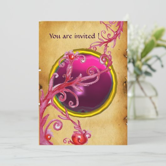 MAGIC BERRIES PARCHEMENT GEM red ruby Kaart (Staand voorkant)