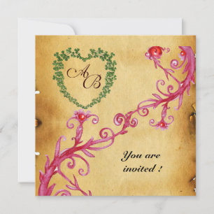 MAGIC BERRIES SHAMROCK HEART MONOGRAM parchment Kaart