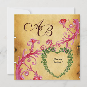 MAGIC BERRIES SHAMROCK HEART MONOGRAM parchment Kaart