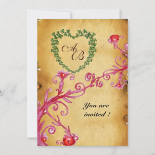 MAGIC BERRIES SHAMROCK HEART MONOGRAM parchment Kaart
