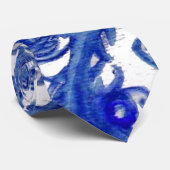 MAGIC BLUE BERRIES Fantasy Floral Swirls Stropdas (Opgerold)