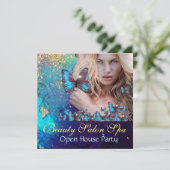 MAGIC BLUE BUTTERFLES Open House Monogram Kaart (Staand voorkant)