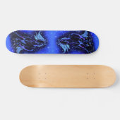 Magic Blue Horse die op de maanlichte Sterrennacht Skateboard (Horizontaal)