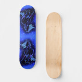 Magic Blue Horse die op de maanlichte Sterrennacht Skateboard (Voorkant)
