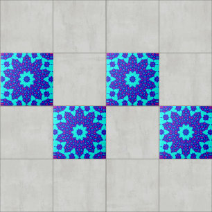 Magic Blue kaleidoscope flourished Tegeltje