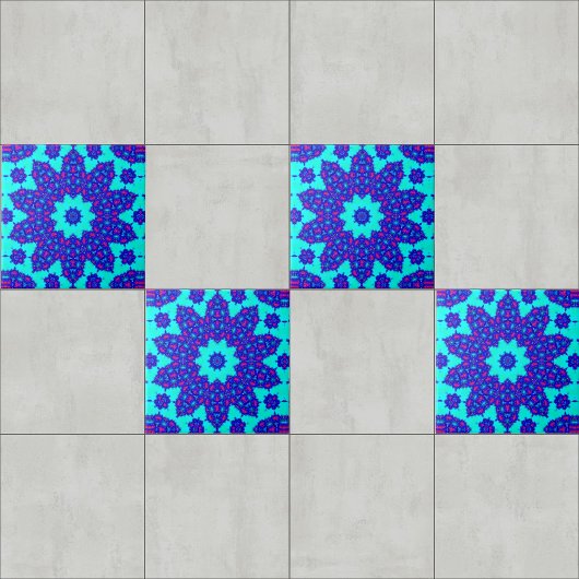 Magic Blue kaleidoscope flourished Tegeltje