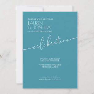 Magic Blue · Modern minimalistisch script bruiloft Kaart