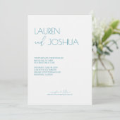 Magic Blue · Modern minimalistisch script bruiloft Kaart (Staand voorkant)