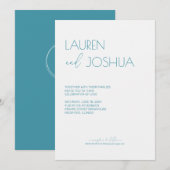 Magic Blue · Modern minimalistisch script bruiloft Kaart (Voorkant / Achterkant)