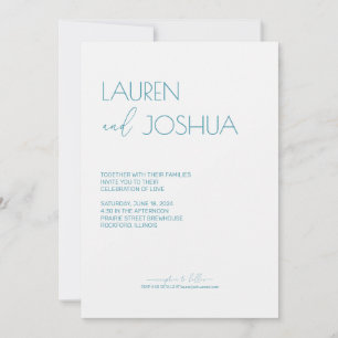 Magic Blue · Modern minimalistisch script bruiloft Kaart
