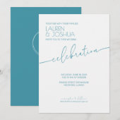 Magic Blue · Modern minimalistisch script bruiloft Kaart (Voorkant / Achterkant)