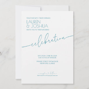 Magic Blue · Modern minimalistisch script bruiloft Kaart